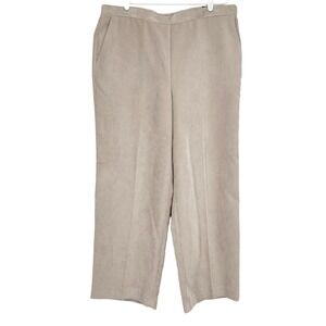 NWT Alfred Dunner Women's Tan Corduroy Pants Sz 18P Pull-on Straight Eskimo Kiss